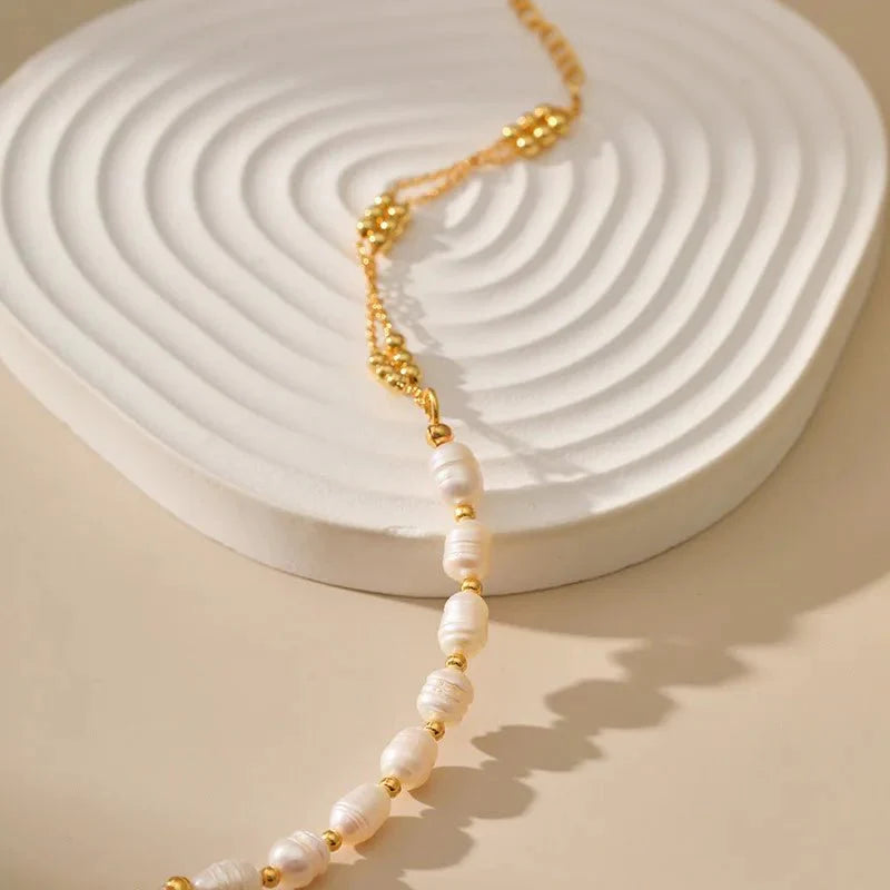 Boho Gold Accented Pearl Bracelets - Aryomi