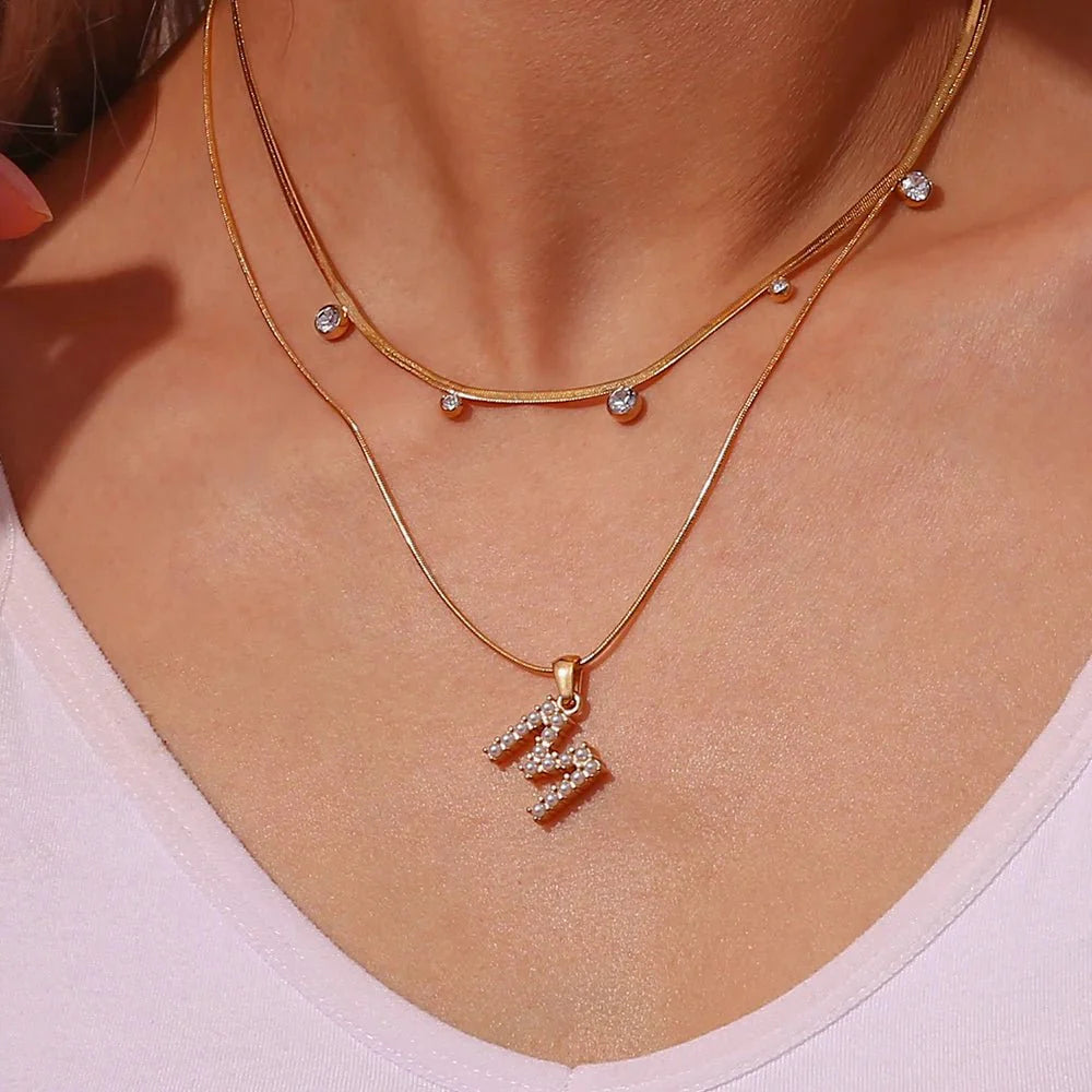 Bold Pearl Letter Initial Necklace - Aryomi