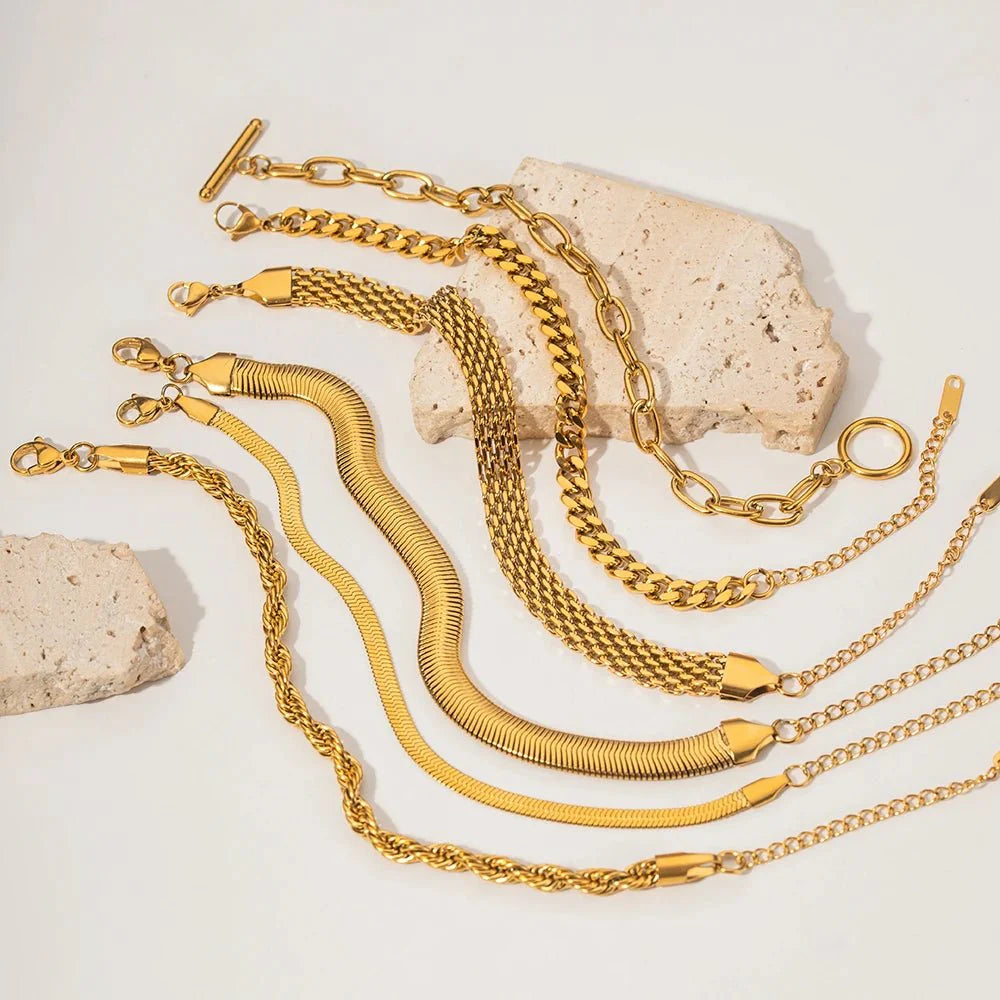Classy Gold Mix & Match Bracelets - Aryomi