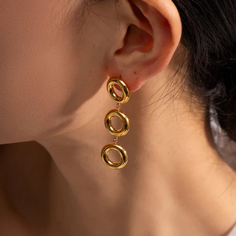 Classy O Rings Drop Earrings - Aryomi