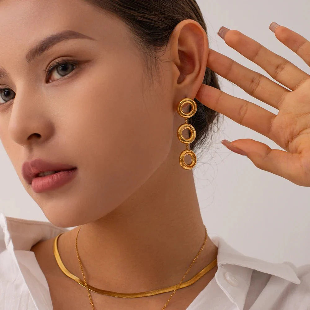 Classy O Rings Drop Earrings - Aryomi