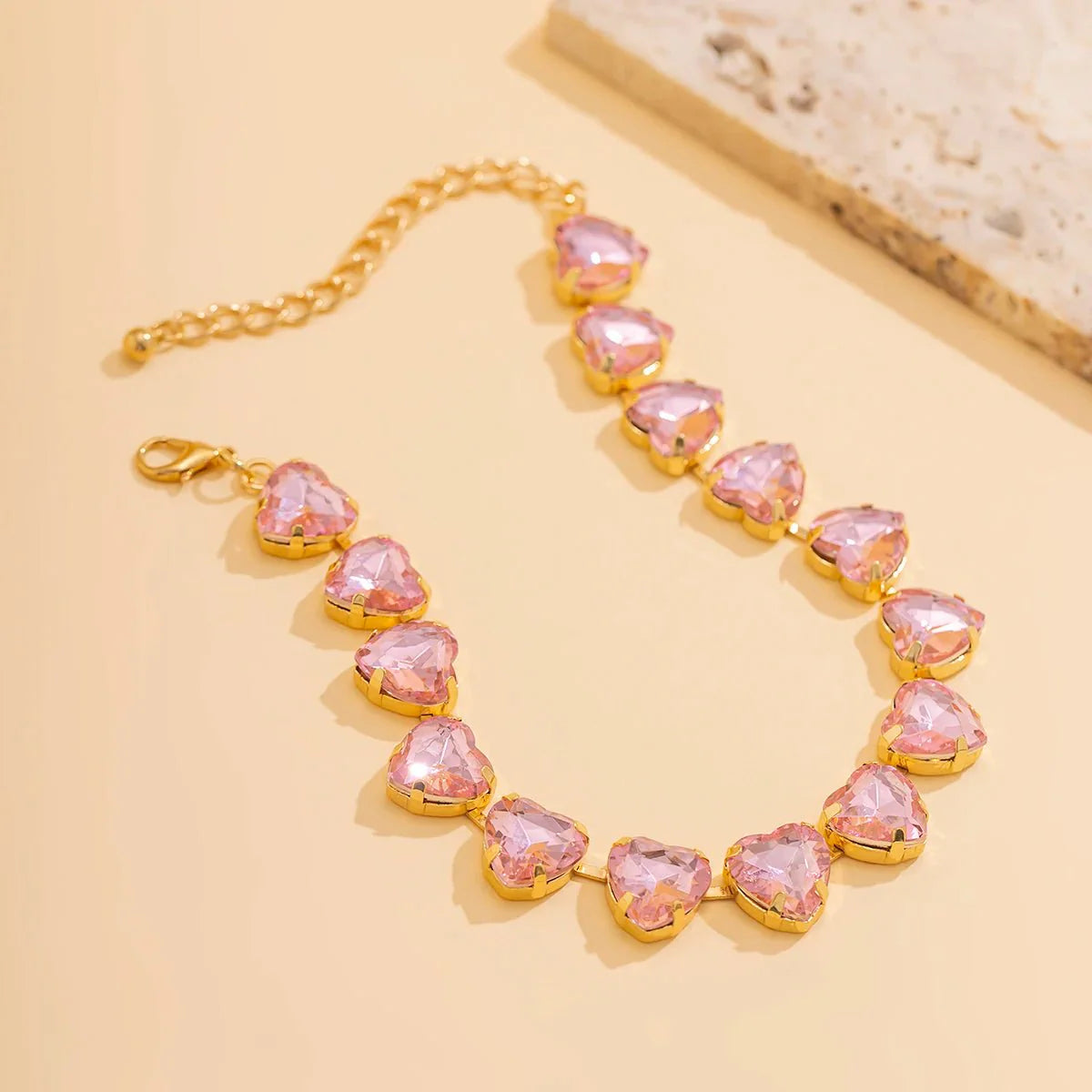 Crystal Heart Choker Necklace - Aryomi