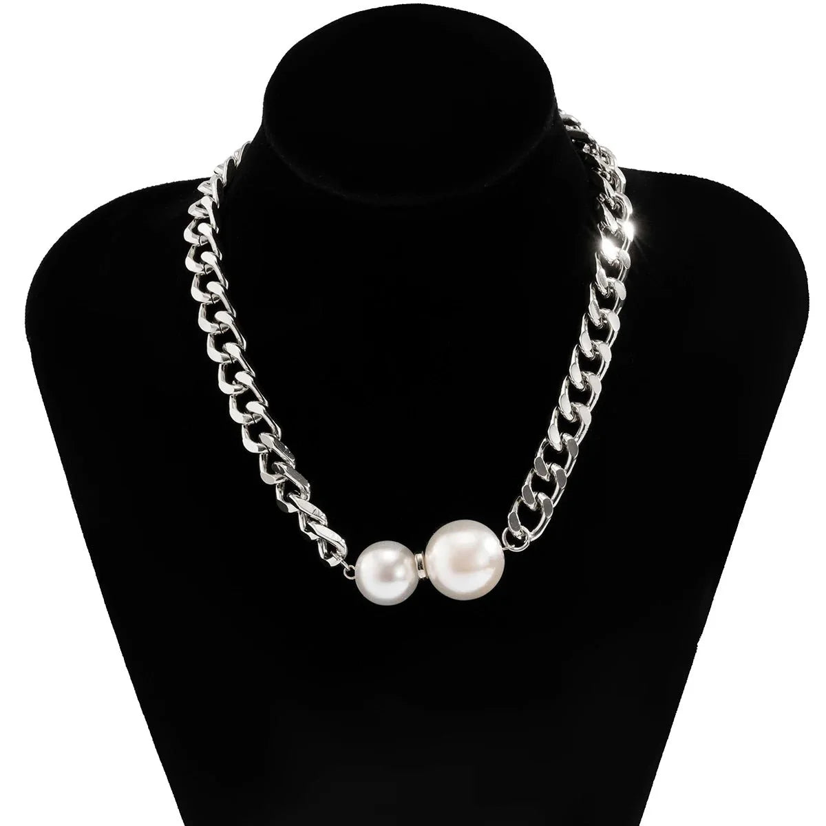 Cuban Link Chain Pearl Ends Necklace - Aryomi