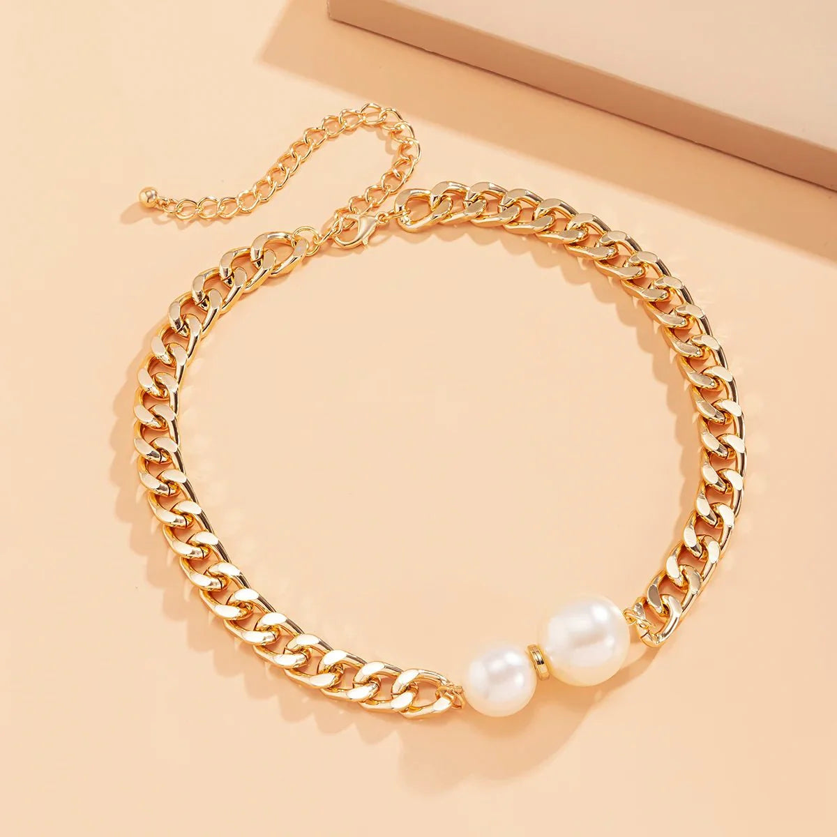 Cuban Link Chain Pearl Ends Necklace - Aryomi