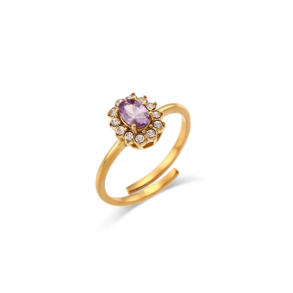Dainty Adjustable Oval Diamond Rings - Aryomi