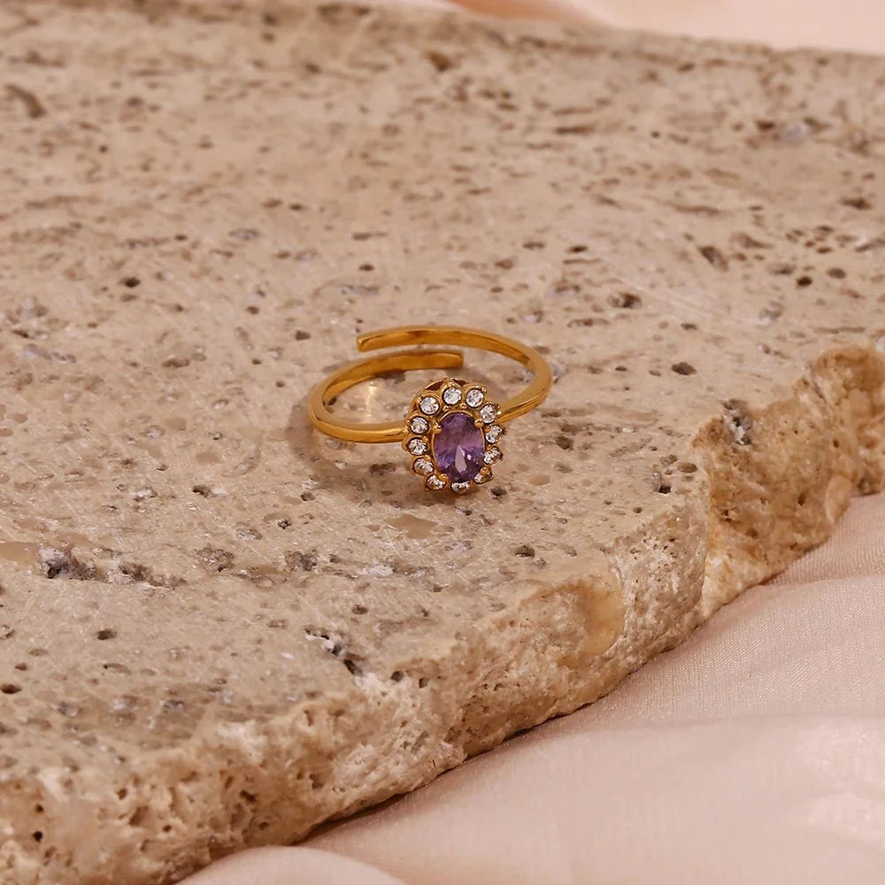 Dainty Adjustable Oval Diamond Rings - Aryomi