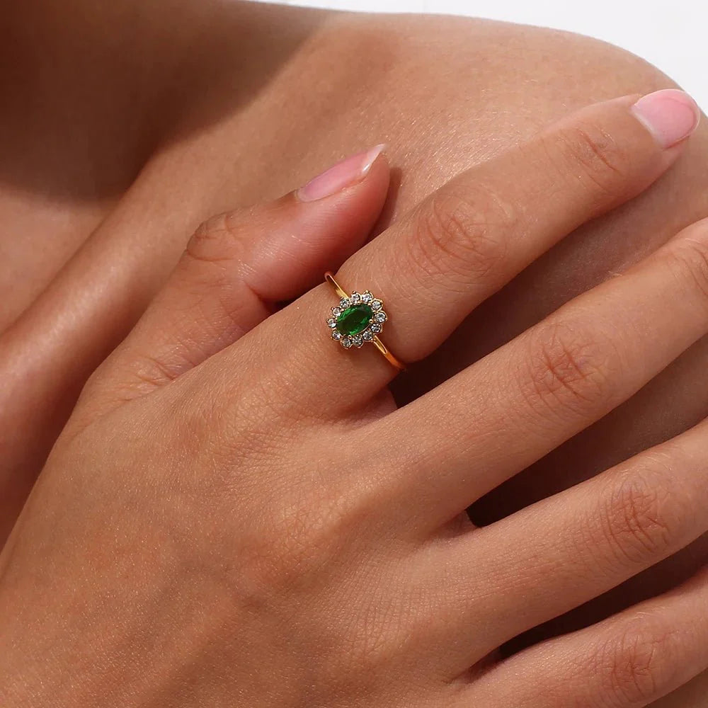 Dainty Adjustable Oval Diamond Rings - Aryomi