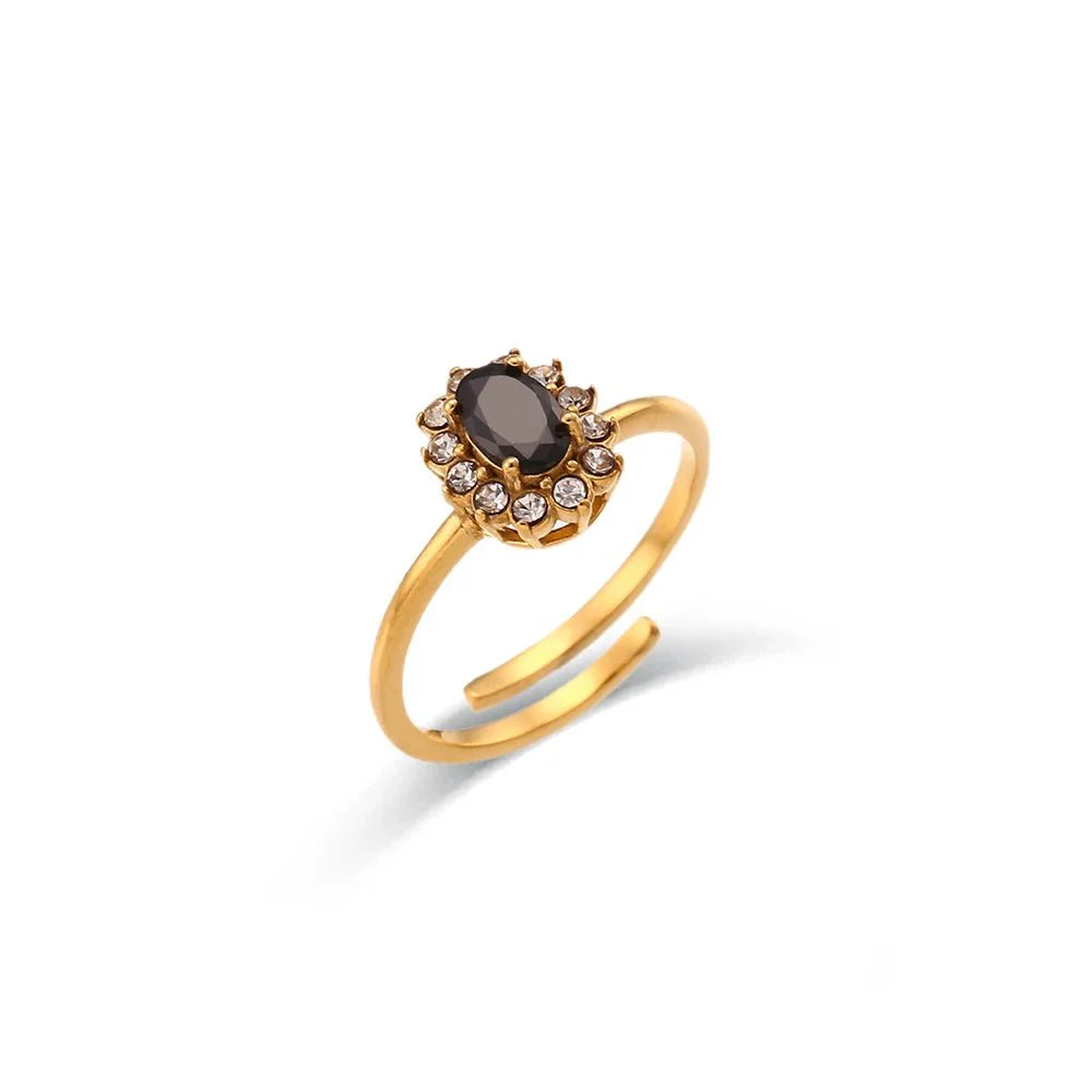 Dainty Adjustable Oval Diamond Rings - Aryomi