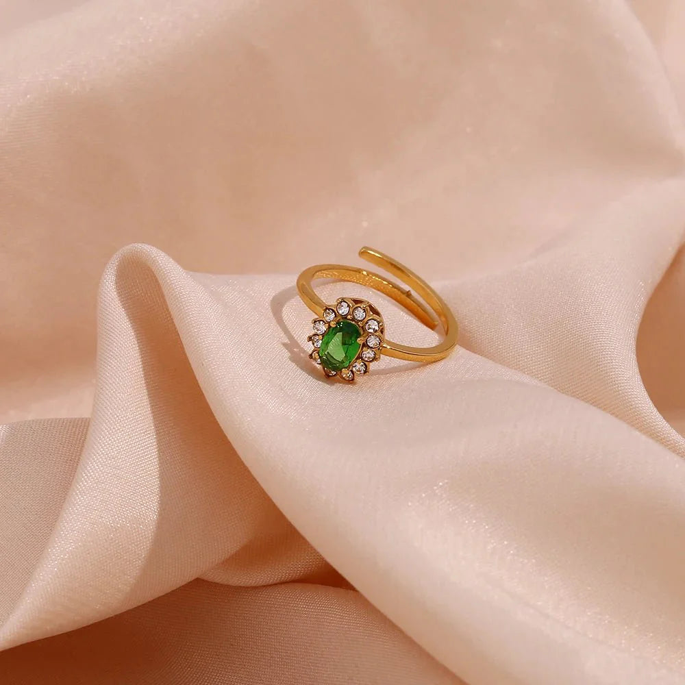 Dainty Adjustable Oval Diamond Rings - Aryomi