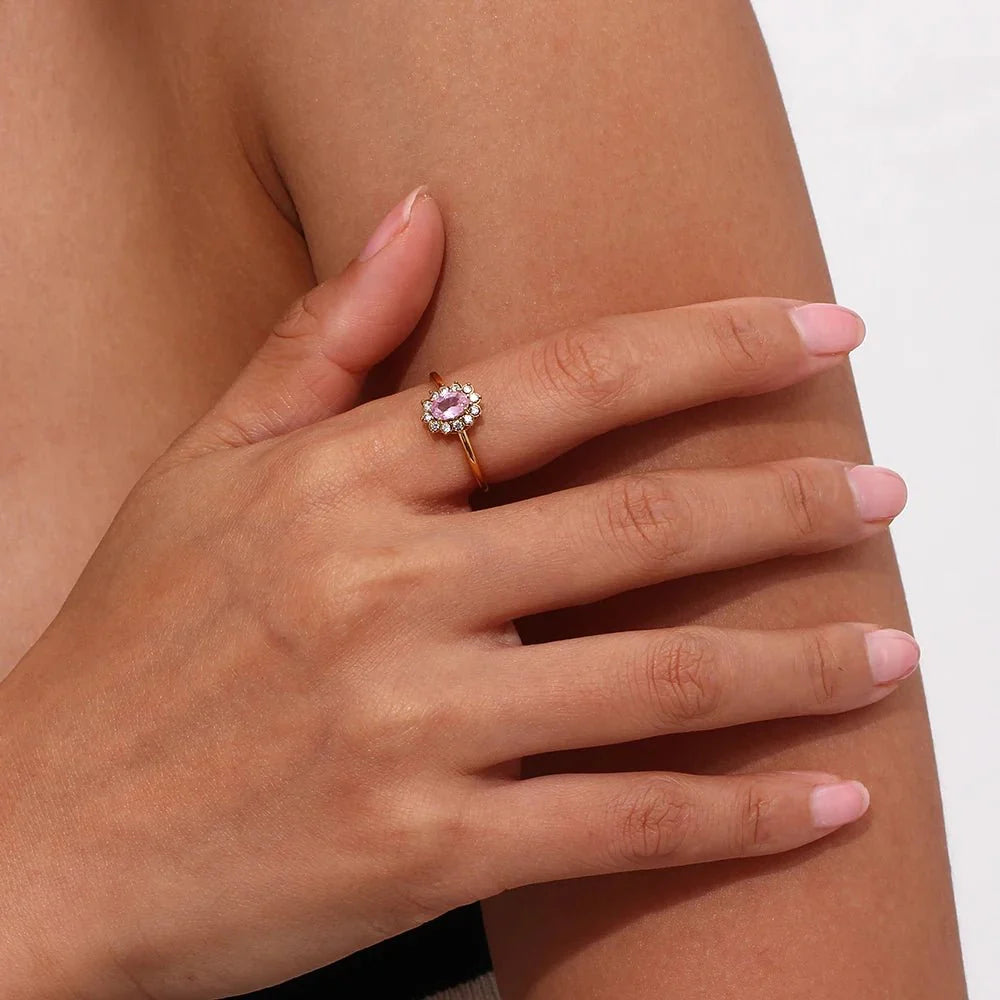 Dainty Adjustable Oval Diamond Rings - Aryomi