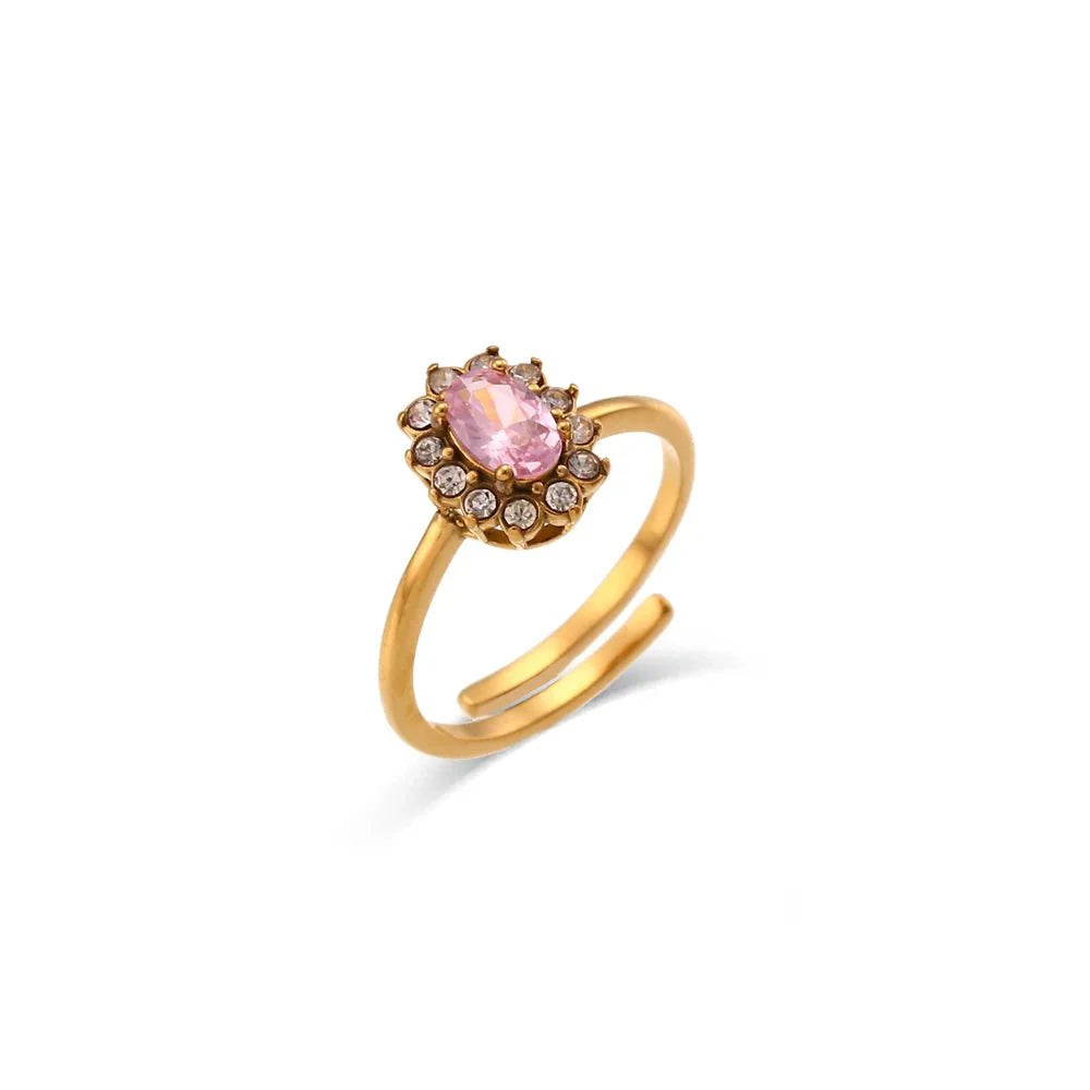 Dainty Adjustable Oval Diamond Rings - Aryomi