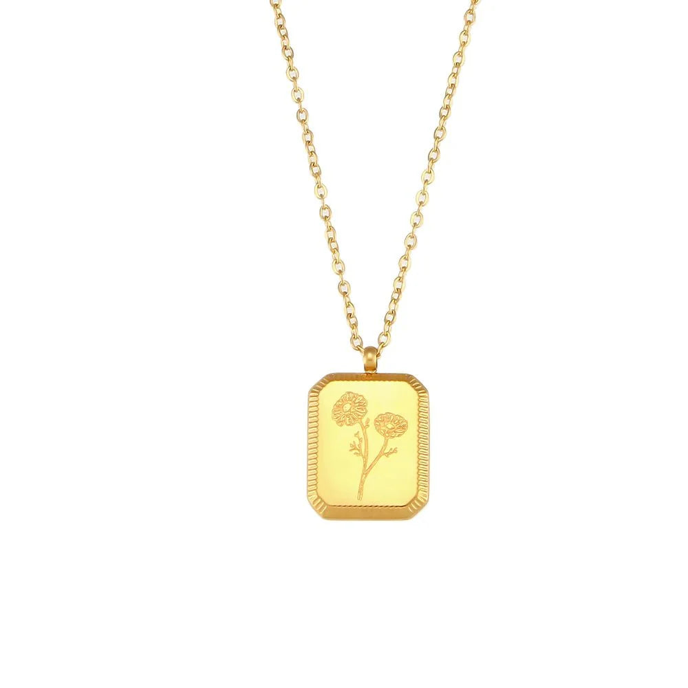 Dainty Birth Month Flower Necklace - Aryomi