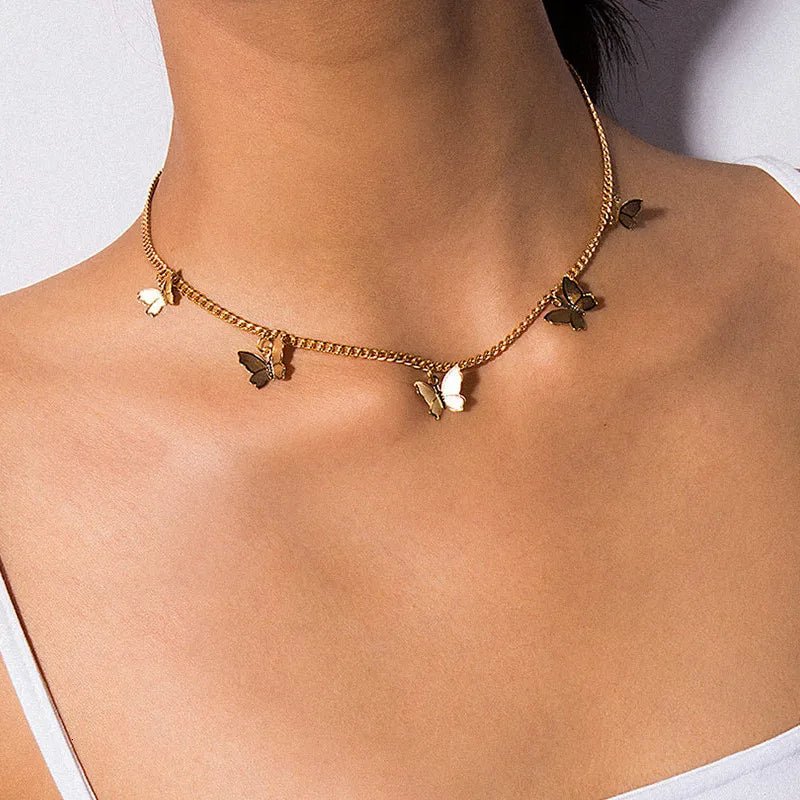 Dainty Butterfly Choker Necklace - Aryomi