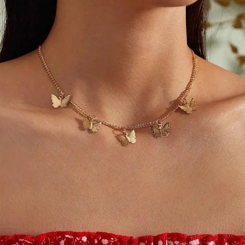 Dainty Butterfly Choker Necklace - Aryomi