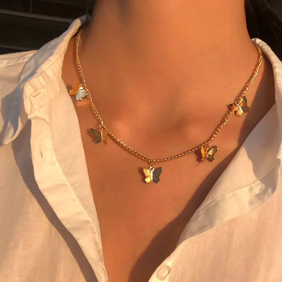 Dainty Butterfly Choker Necklace - Aryomi