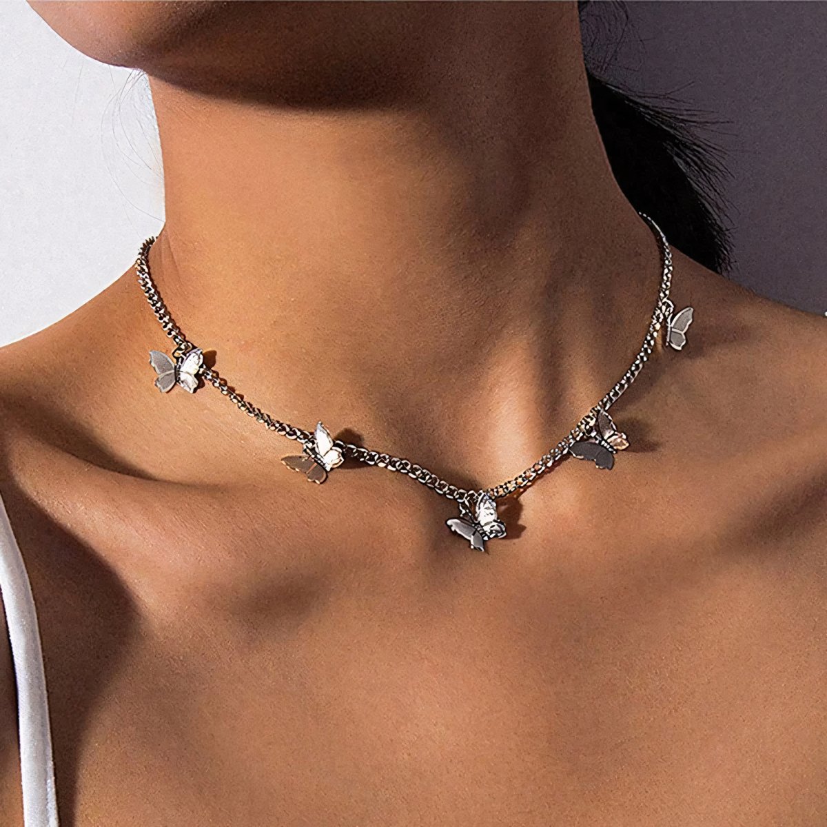 Dainty Butterfly Choker Necklace - Aryomi