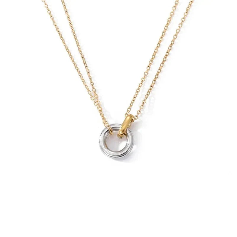 Dainty Circular Layered Love Necklace - Aryomi