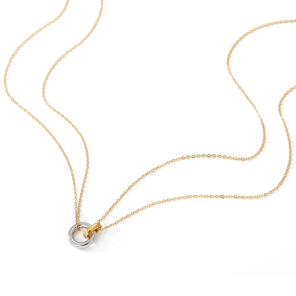 Dainty Circular Layered Love Necklace - Aryomi