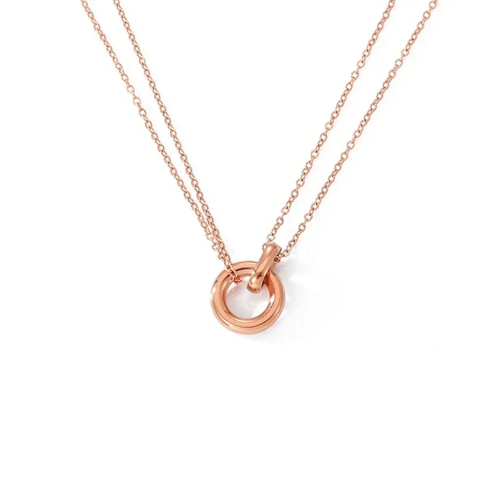Dainty Circular Layered Love Necklace - Aryomi
