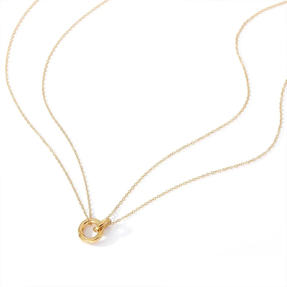 Dainty Circular Layered Love Necklace - Aryomi