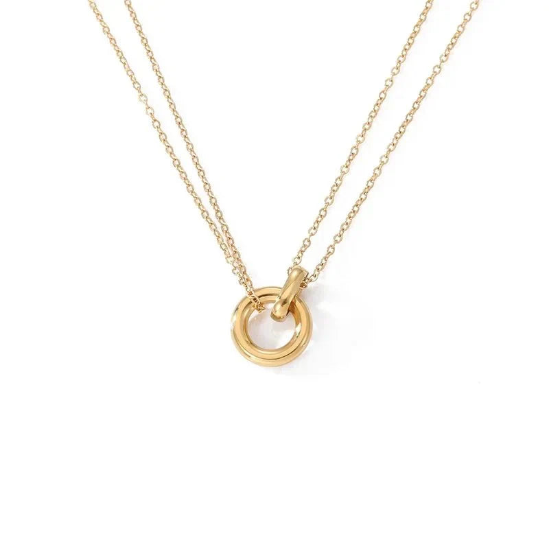 Dainty Circular Layered Love Necklace - Aryomi