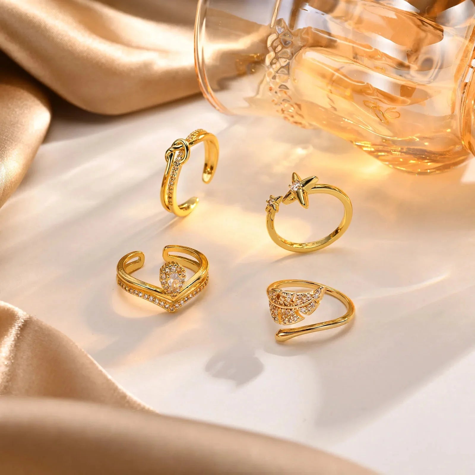 Dainty Diamond Adjustable Ring Stacks - Aryomi