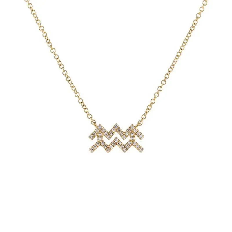 Dainty Diamond Zodiac Sign Necklace - Aryomi