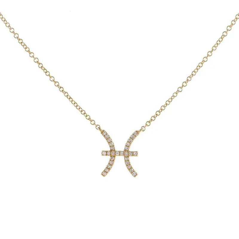 Dainty Diamond Zodiac Sign Necklace - Aryomi