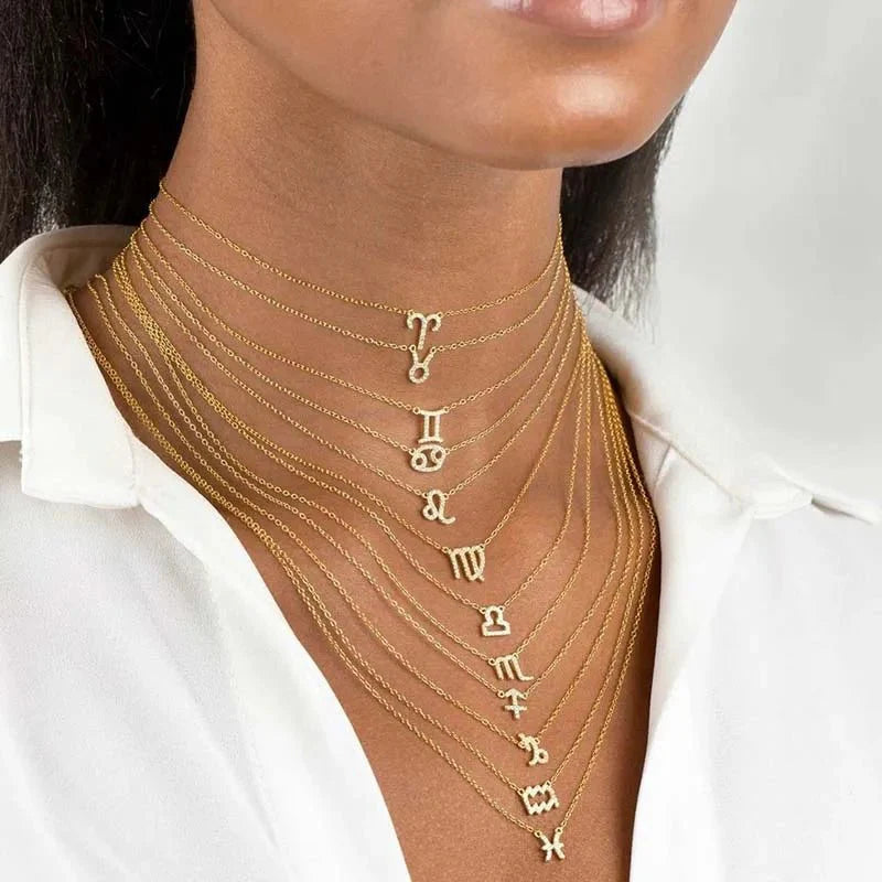 Dainty Diamond Zodiac Sign Necklace - Aryomi