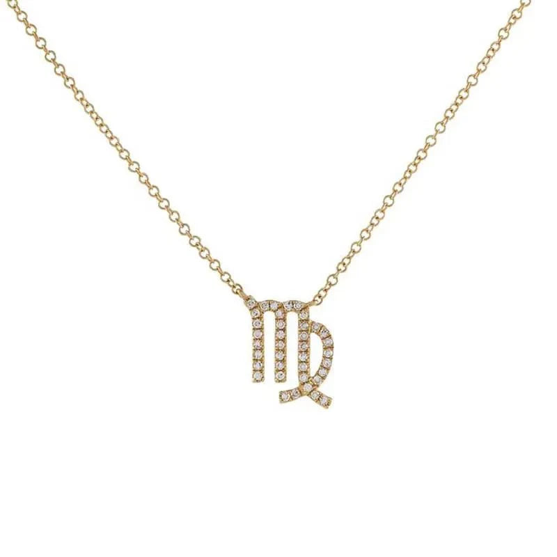 Dainty Diamond Zodiac Sign Necklace - Aryomi