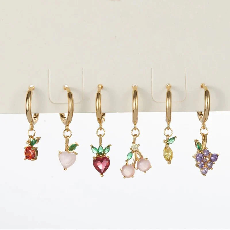 Dainty Fruit Hoop & Stud Earrings - Aryomi