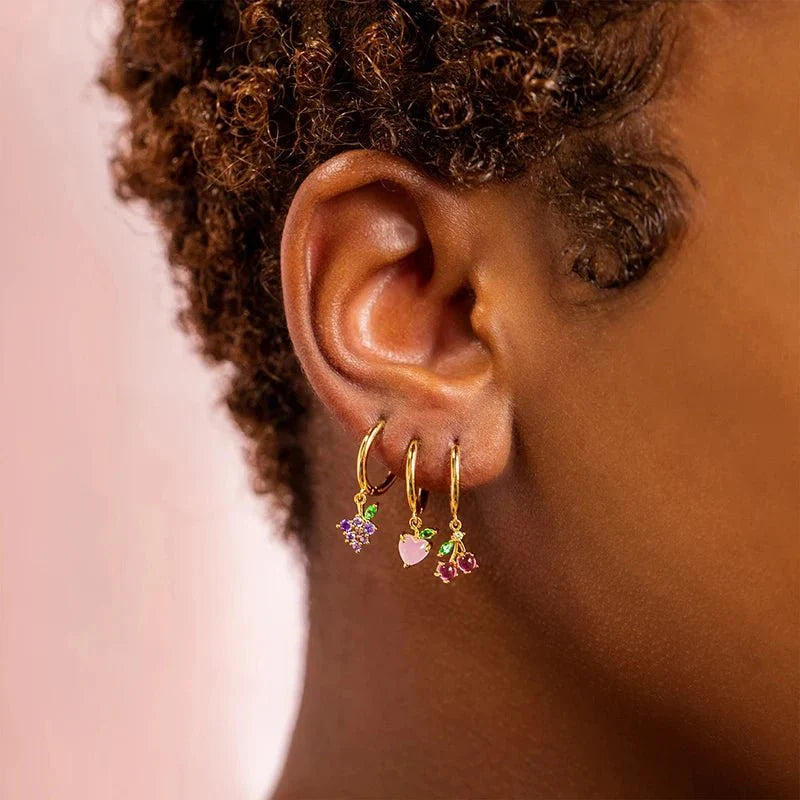 Dainty Fruit Hoop & Stud Earrings - Aryomi