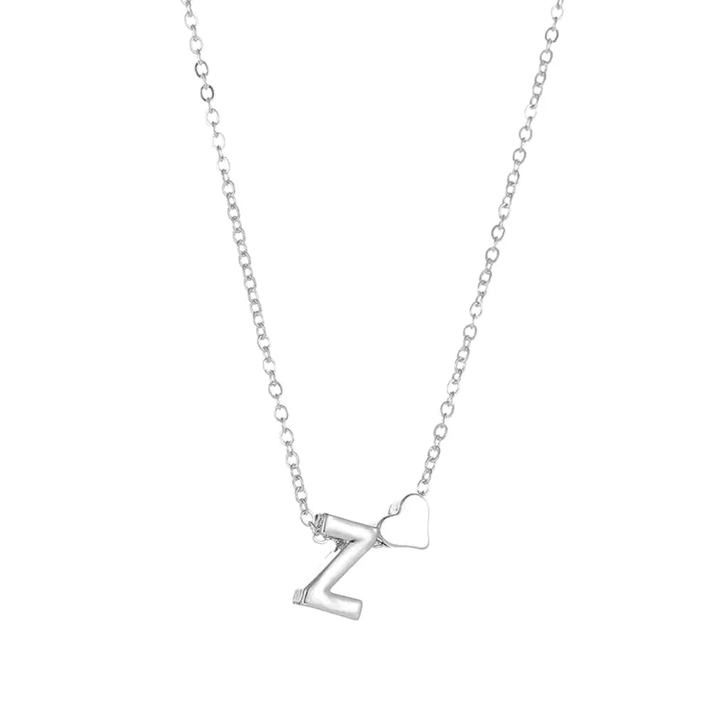 Dainty Heart Letter Initial Necklace - Aryomi