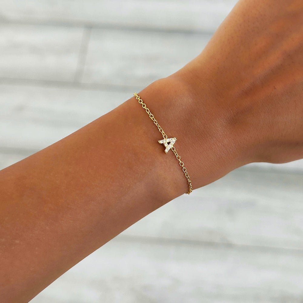 Dainty Initial Chain Bracelet - Aryomi