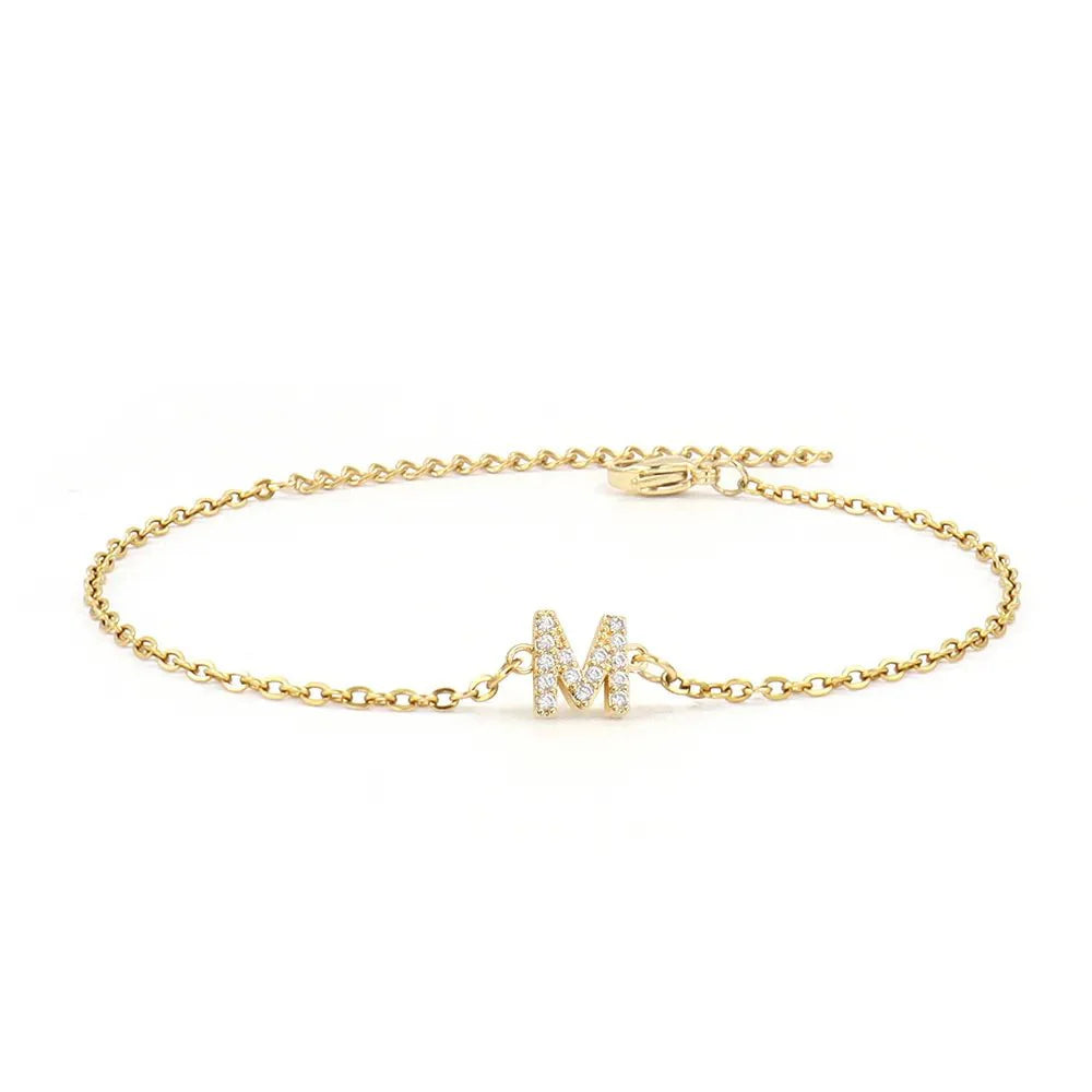 Dainty Initial Chain Bracelet - Aryomi