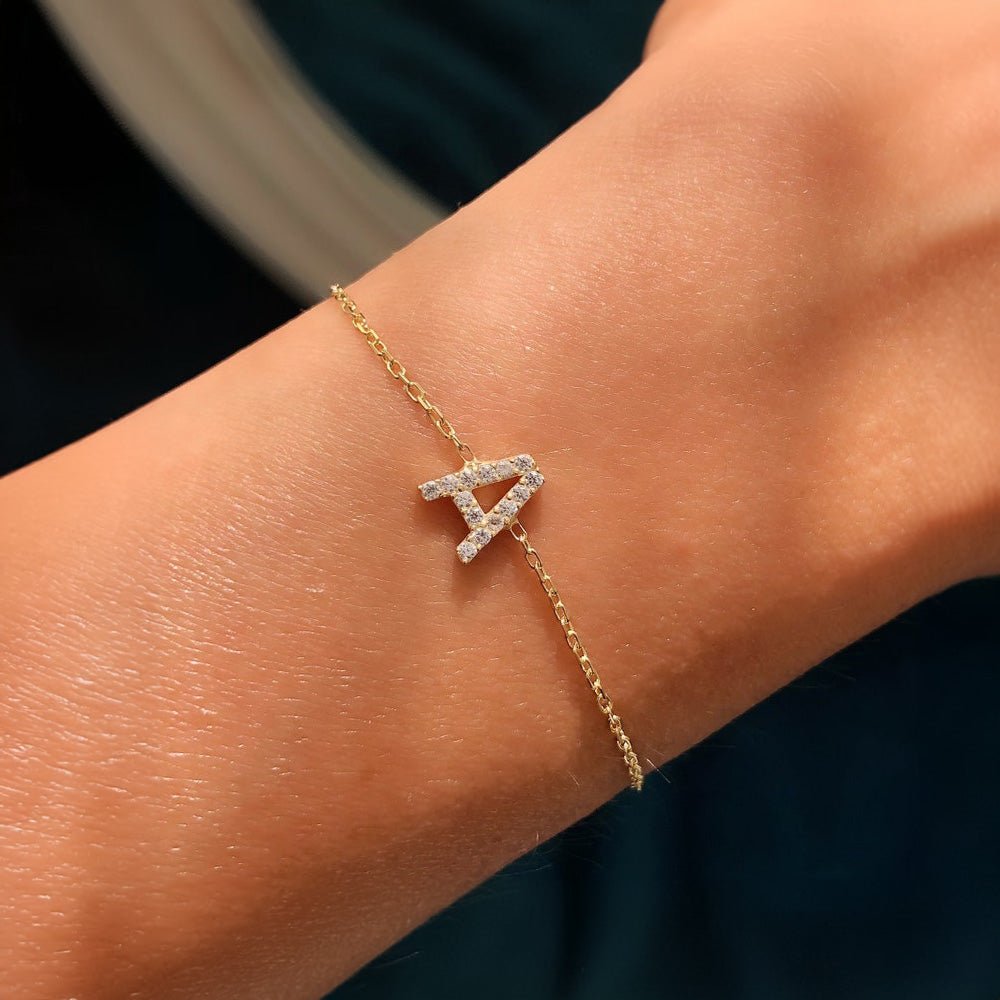 Dainty Initial Chain Bracelet - Aryomi