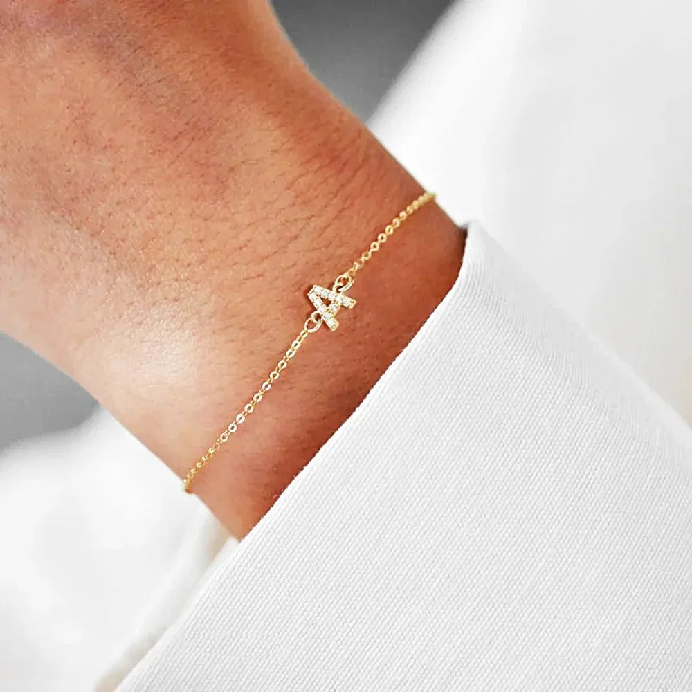 Dainty Initial Chain Bracelet - Aryomi