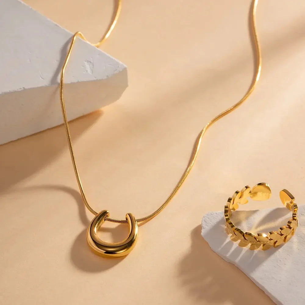 Dainty Lucky Horseshoe Necklace - Aryomi