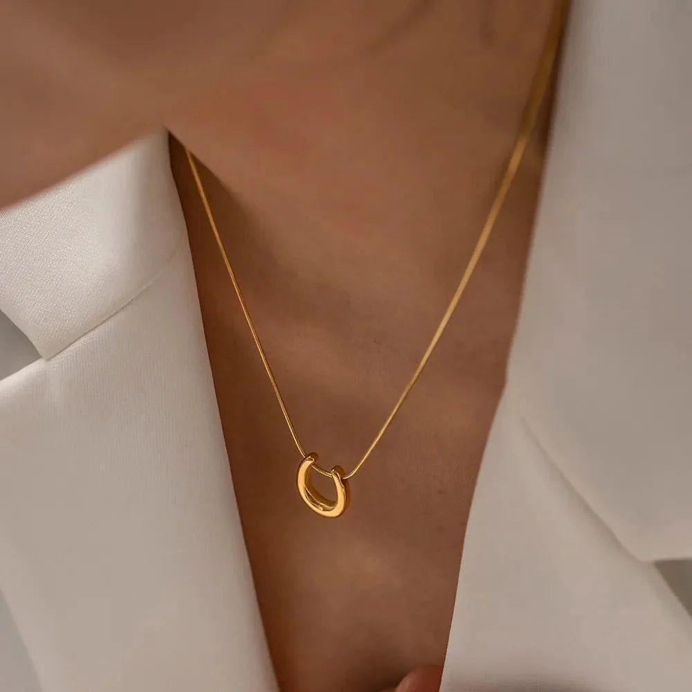 Dainty Lucky Horseshoe Necklace - Aryomi