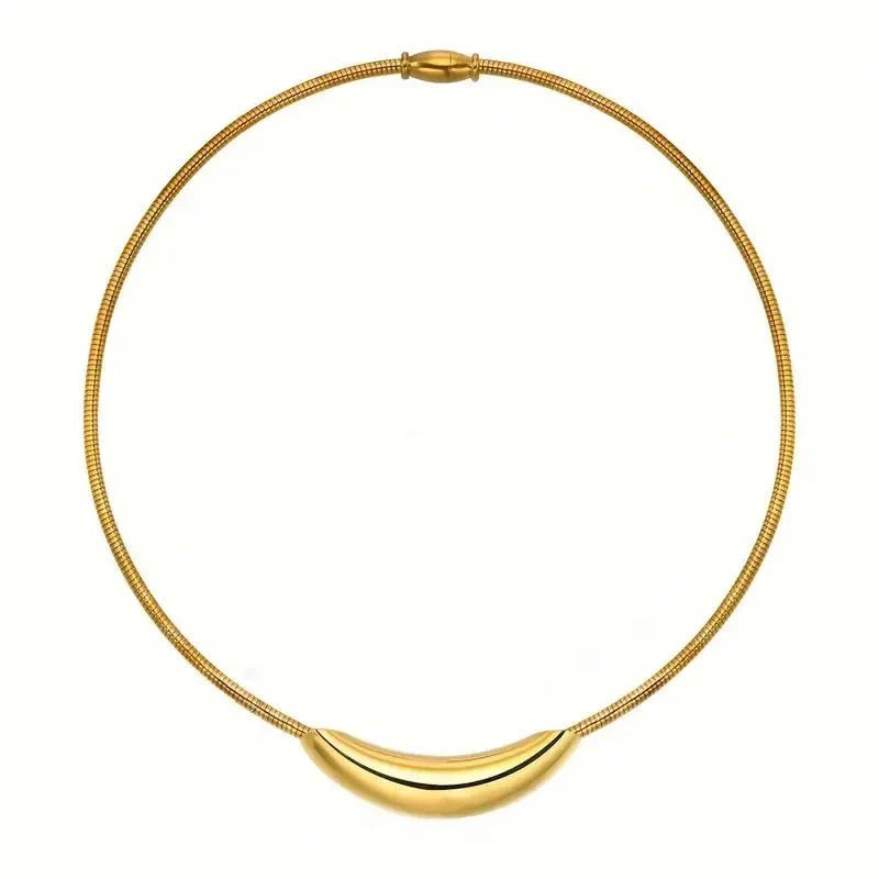 Dainty Modern Curve Choker Necklace - Aryomi