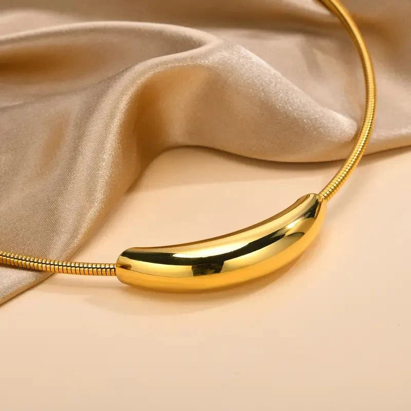 Dainty Modern Curve Choker Necklace - Aryomi