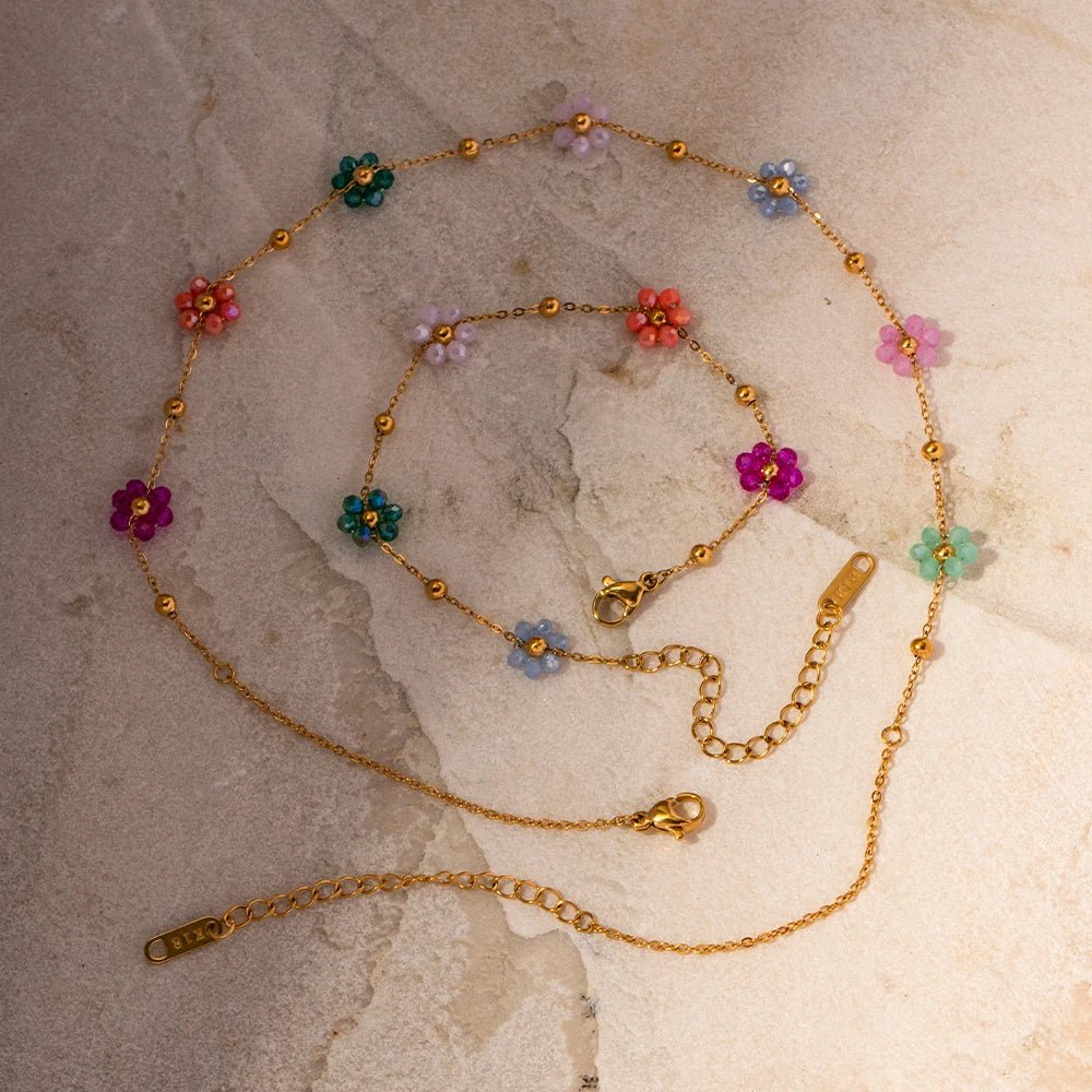 Dainty Spring Floral Bracelet and Necklace - Aryomi
