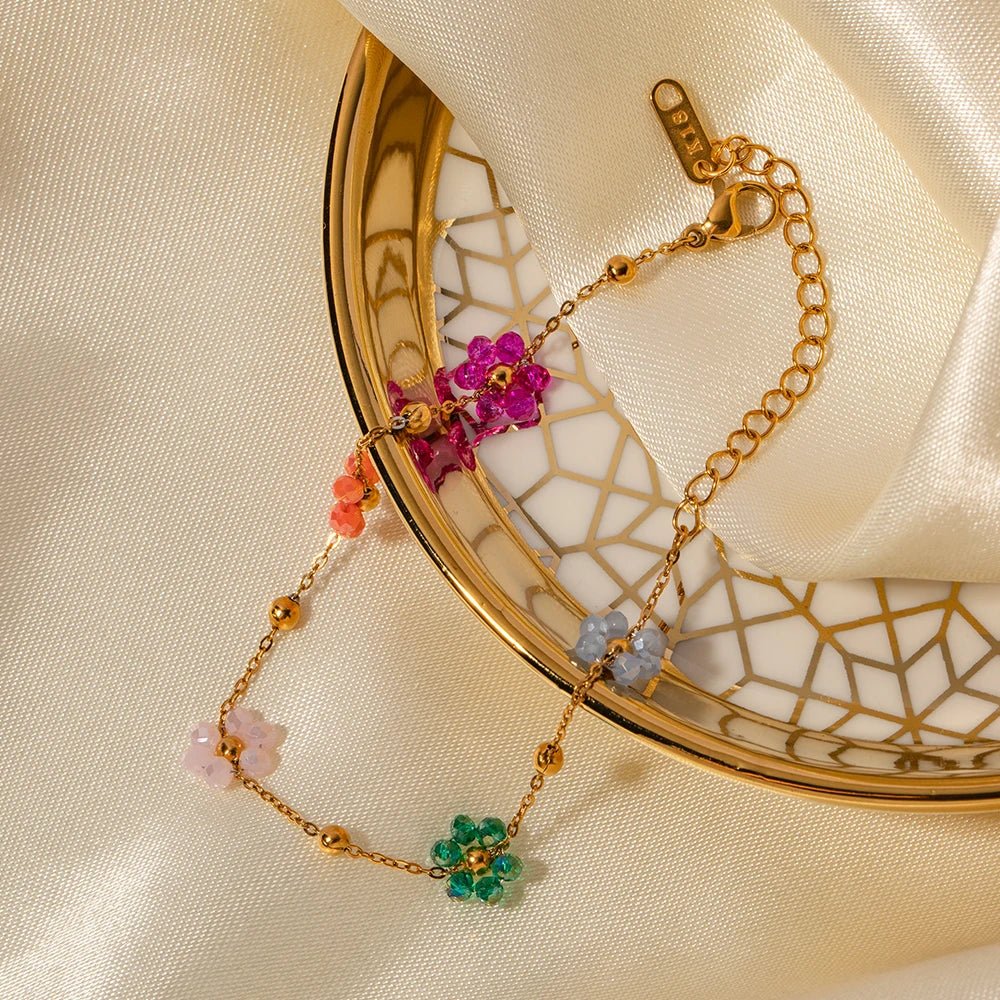Dainty Spring Floral Bracelet and Necklace - Aryomi