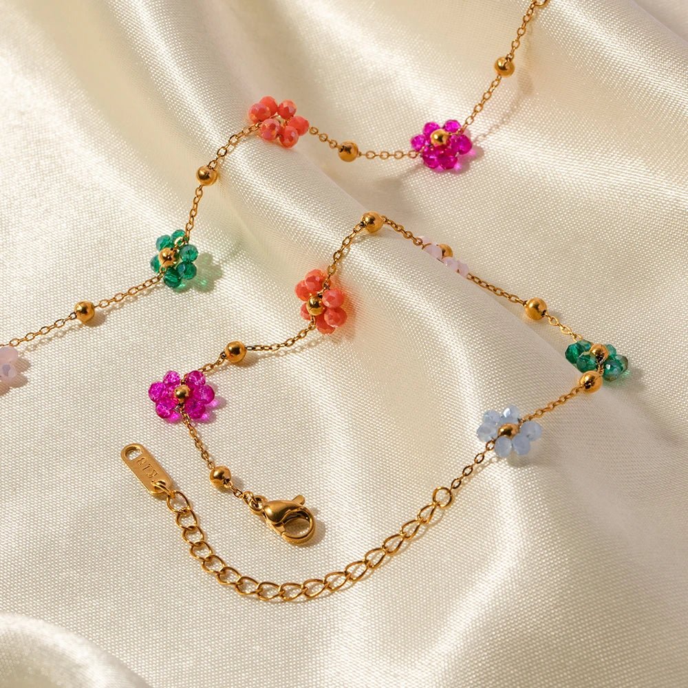 Dainty Spring Floral Bracelet and Necklace - Aryomi