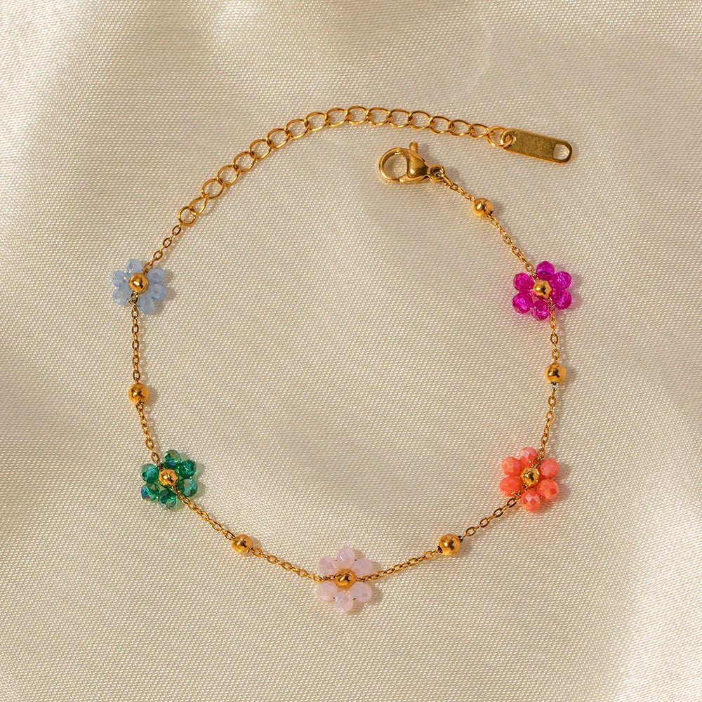 Dainty Spring Floral Bracelet and Necklace - Aryomi