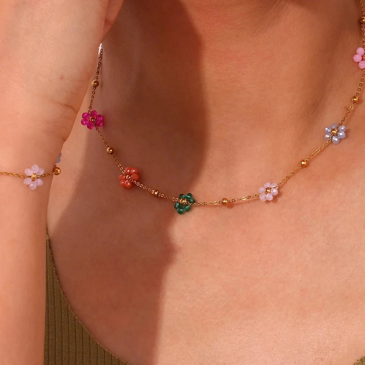 Dainty Spring Floral Jewelry Set - Aryomi