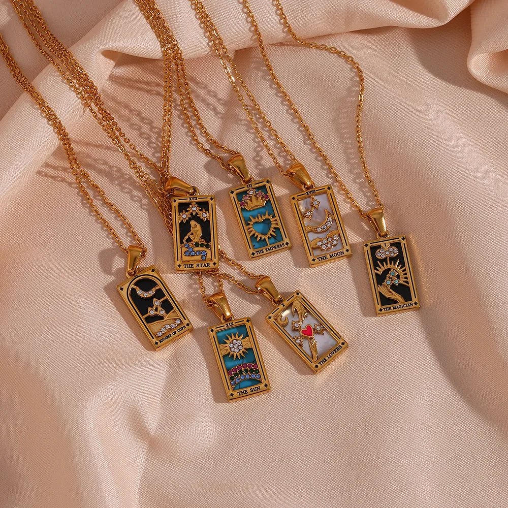 Dainty Tarot Charm Necklaces - Aryomi