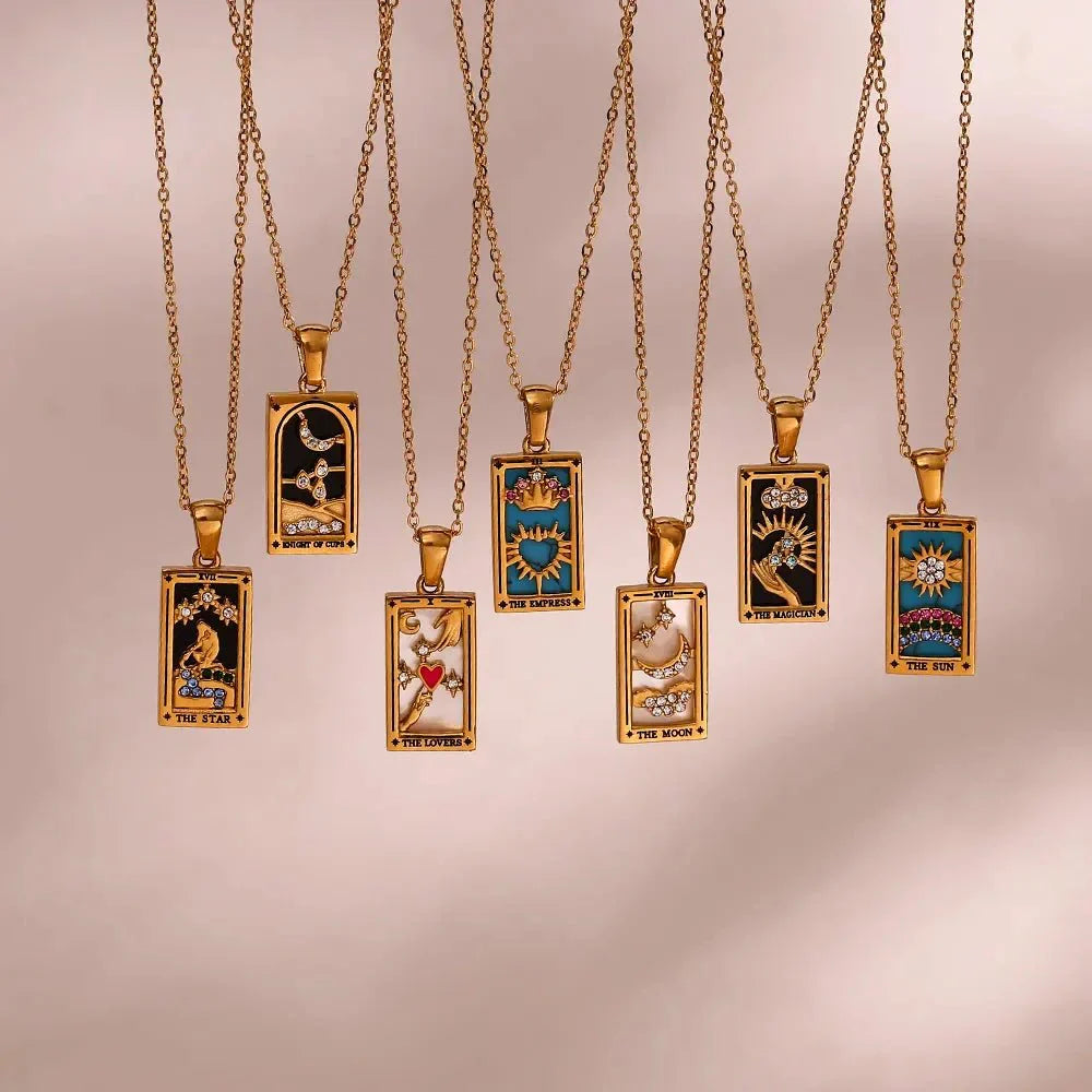 Dainty Tarot Charm Necklaces - Aryomi