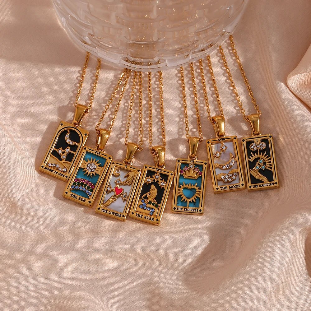 Dainty Tarot Charm Necklaces - Aryomi