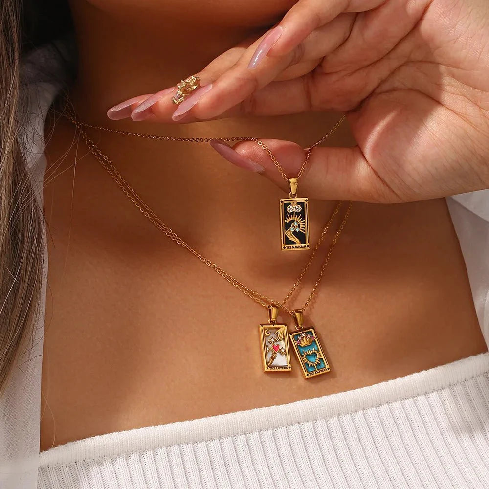 Dainty Tarot Charm Necklaces - Aryomi